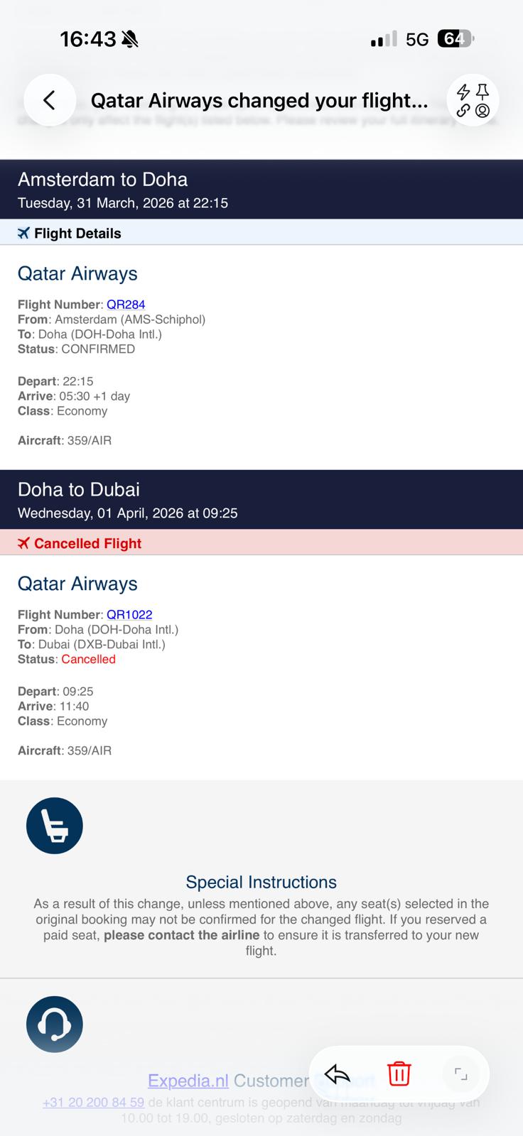 Flight cancelled
